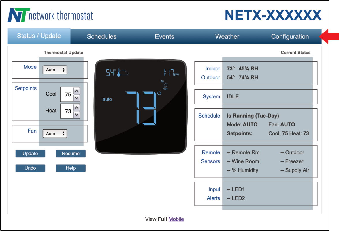 NetX Direct Connect Config Menu